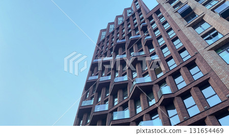 Architecture and real estate, modern residential apartment building with large panoramic windows 131654469