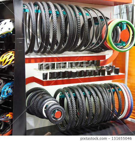 Bicycle tires in store Bicycle tires in store 131655046