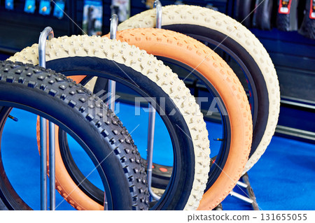 Fat bicycle tires in store Fat bicycle tires in store 131655055