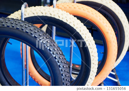 Fat bicycle tires in store Fat bicycle tires in store 131655056