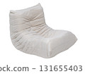 Contemporary beige modular armchair on a white background. Comfortable, luxury interior design furniture 131655403