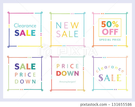 彩色線條畫框 131655586