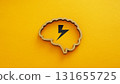 Brain outline with lightning. Stroke concept. 131655725