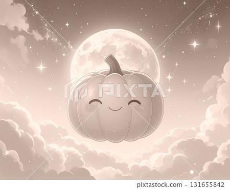 吉祥物南瓜漂浮的美妙夜晚 吉祥物南瓜漂浮的美妙夜晚 131655842