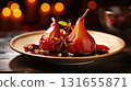 Traditional Poached Pears in Rich Red Wine Sauce 131655871