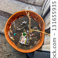 Cigarette Litter in flower Street Pot 131655935