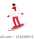 Young man on snowboard - isolated 131656013