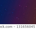 Illustration of topographic map with neon gradient and abstract elements. Futuristic wavy contour lines on dark gradient technology background 131656045