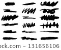 Set of different hand drawn vector strokes. 131656106