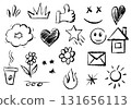 Set of different hand drawn vector doodles. 131656113