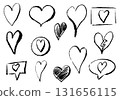 Set of hand drawn vector doodle heart. 131656115