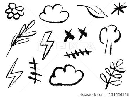 Set of different hand drawn vector strokes. Set of different hand drawn vector strokes. 131656116