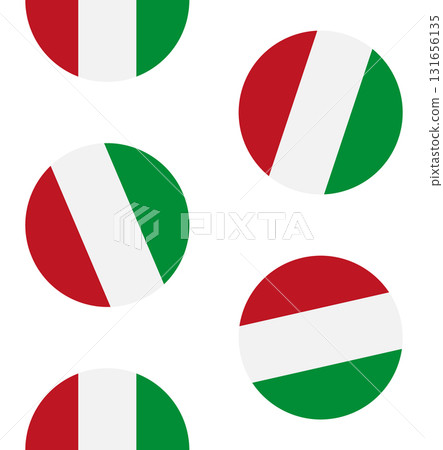 Vector seamless pattern of flat Italian round flag Vector seamless pattern of flat Italian round flag 131656135