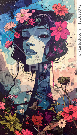 Pop-colored landscapes from another world: AI-generated materials 131656372