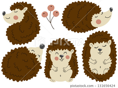 Set of illustrations for postcards, flyers, banners Set of illustrations for postcards, flyers, banners 131656424