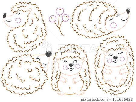 Set of illustrations for postcards, flyers, banners 131656428