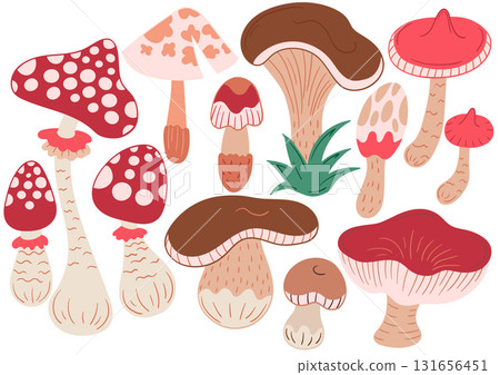 Set of illustrations for postcards, flyers, banners Set of illustrations for postcards, flyers, banners 131656451