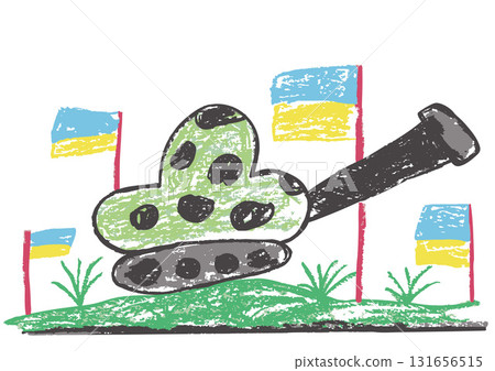 Children's drawing with wax crayons, pastels Children's drawing with wax crayons, pastels 131656515