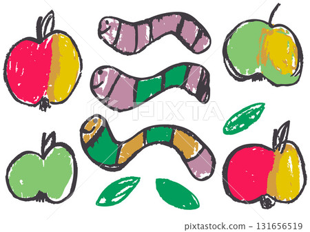 Children's drawing with wax crayons, pastels 131656519