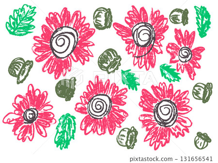 Children's drawing with wax crayons, pastels Children's drawing with wax crayons, pastels 131656541