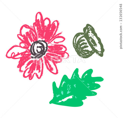 Children's icon with wax crayons and pastels 131656548