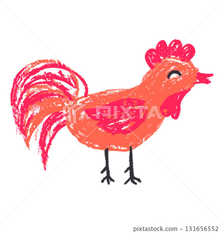 Children's icon with wax crayons and pastels Children's icon with wax crayons and pastels 131656552