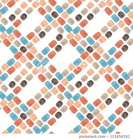 Geometric seamless pattern. Chaotic watercolor brush strokes 131656591
