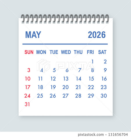 May 2026 calendar page showing dates and planning schedule 131656704