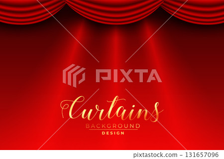 auditorium stage curtain banner with spot light effect 131657096