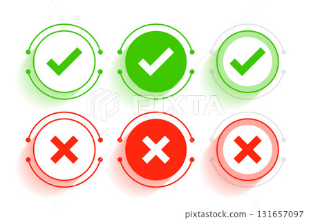 collection of check mark cross and tick icon design 131657097