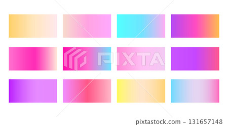 abstract gradient swatch banner set for modern ui design 131657148
