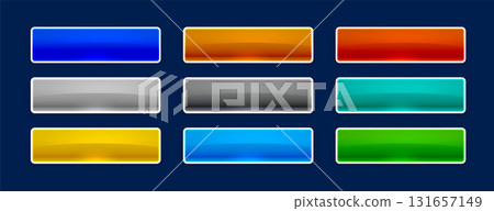 set of nine blank web button sign in various colors set of nine blank web button sign in various colors 131657149