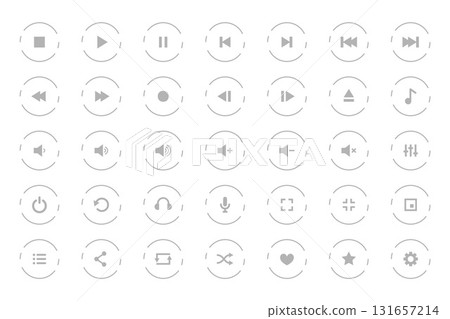 flat style audio player button sign in collection 131657214