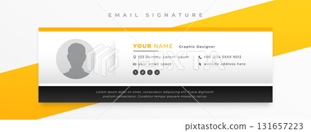 business mail signature card template in horizontal layout design 131657223