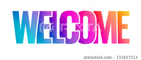 colorful welcome lettering modern banner for invitation colorful welcome lettering modern banner for invitation 131657313