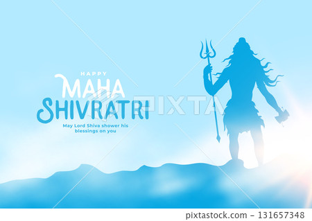 elegant happy maha shivratri wishes background design 131657348