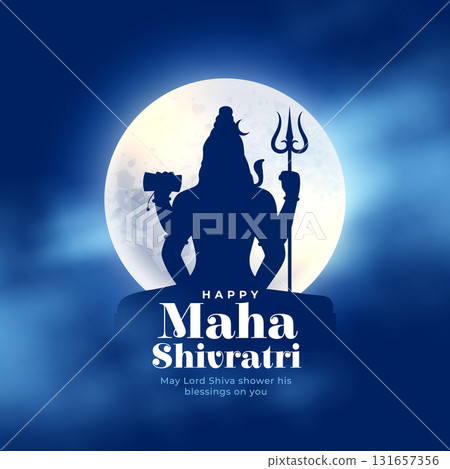 happy maha shivratri wishes background with lord shiva silhouette happy maha shivratri wishes background with lord shiva silhouette 131657356