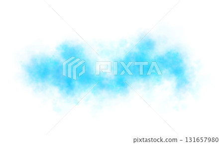 Light blue smoke cloud on transparent background mockup template for overlay effects, digital visuals or atmospheric scenes 131657980