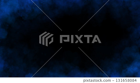 Dark blue fog on transparent background with cold smoky texture and empty center for text, mystery or dramatic visual use 131658084
