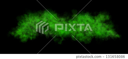 Green smoke cloud on transparent background, realistic fog or dust texture in horizontal motion, isolated for visual effects Green smoke cloud on transparent background, realistic fog or dust texture in horizontal motion, isolated for visual effects 131658086