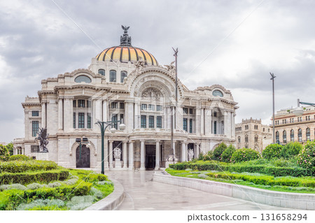 Palacio de Bellas Artes in Mexico City, an iconic cultural landmark and architectural gem, representing Mexican heritage, history, and tourism in Latin America 131658294