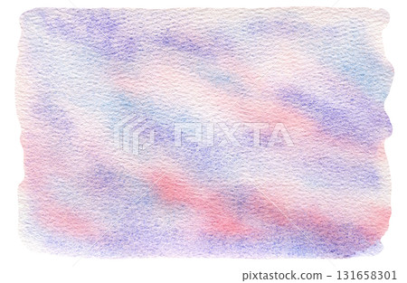 Tranquil coral pink, purple and blue pastel colours gradient watercolor painting splash background. Abstract paintbrush striped watercolour spray illustration for sunrise design, greeting cards Tranquil coral pink, purple and blue pastel colours gradient watercolor painting splash background. Abstract paintbrush striped watercolour spray illustration for sunrise design, greeting cards 131658301