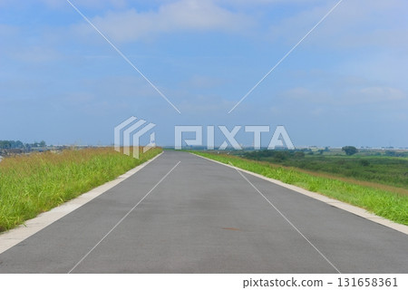Scenery of the right bank of the Tone River Cycling Road in October 2025 131658361