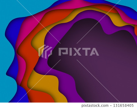 abstract color 3d paper art illustration set. Contrast colors. design layout for banners presentations, flyers, posters and invitations. 131658405