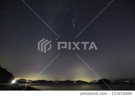 瀨戶內冬季星空：獵戶座和冬季銀河 131658806