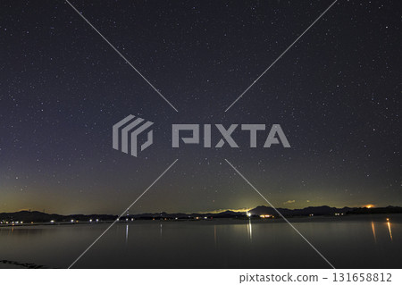 Winter starry scenery of Setouchi, Scorpio rising before dawn Winter starry scenery of Setouchi, Scorpio rising before dawn 131658812