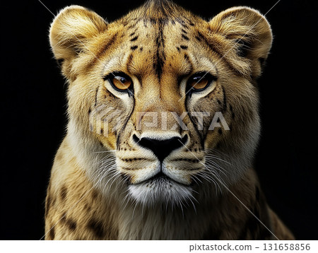 Graceful cheetah with spotted fur in wildlife safari shows speed and elegance Graceful cheetah with spotted fur in wildlife safari shows speed and elegance 131658856