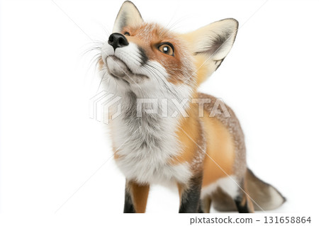 Captivating image of a fox exhibiting charming wildlife behavior and fur detail 131658864