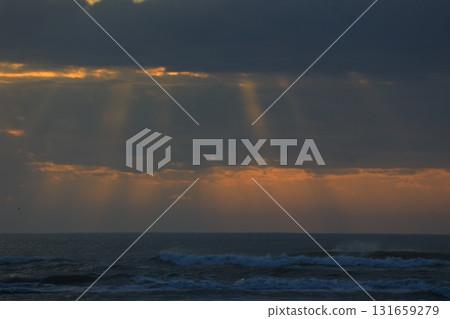 九十九里海灘的日出風景 131659279