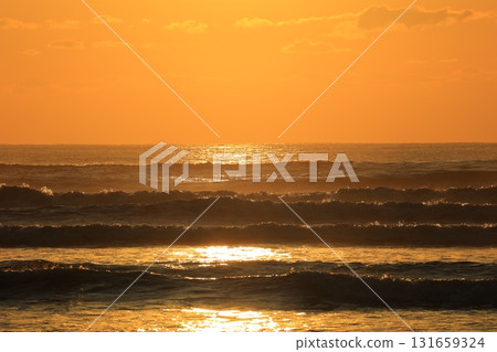 Sunrise scenery from Kujukuri beach 131659324